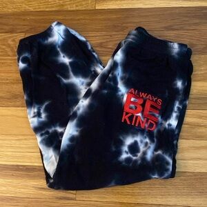 47 Seventy Black and White Tie Dye ‘Always Be Kind’ Joggers Size M